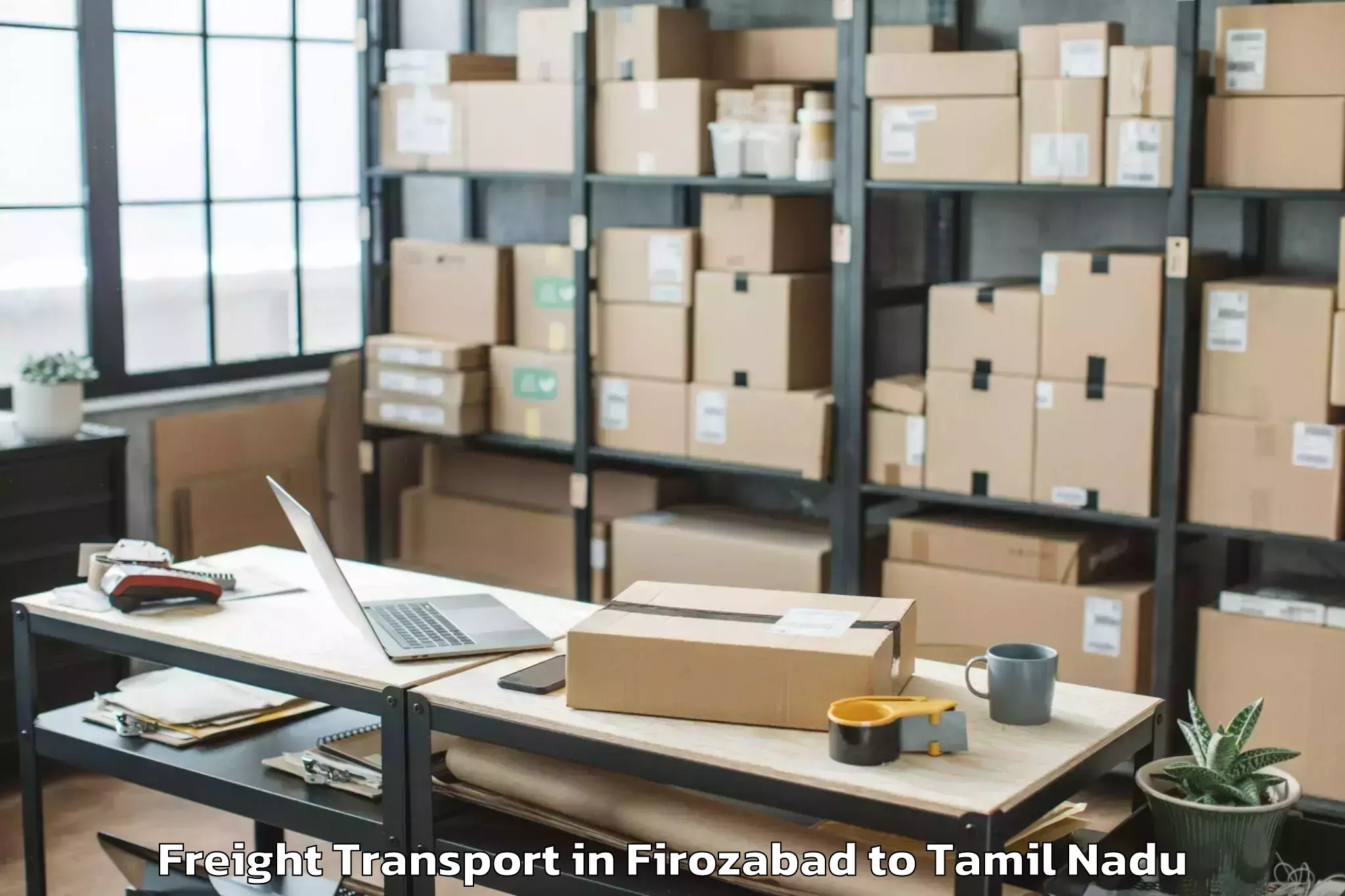 Reliable Firozabad to Vettavalam Freight Transport